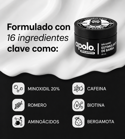 Bálsamo para Crecimiento de Barba Ultra Potente con Minoxidil 20% | 80mL