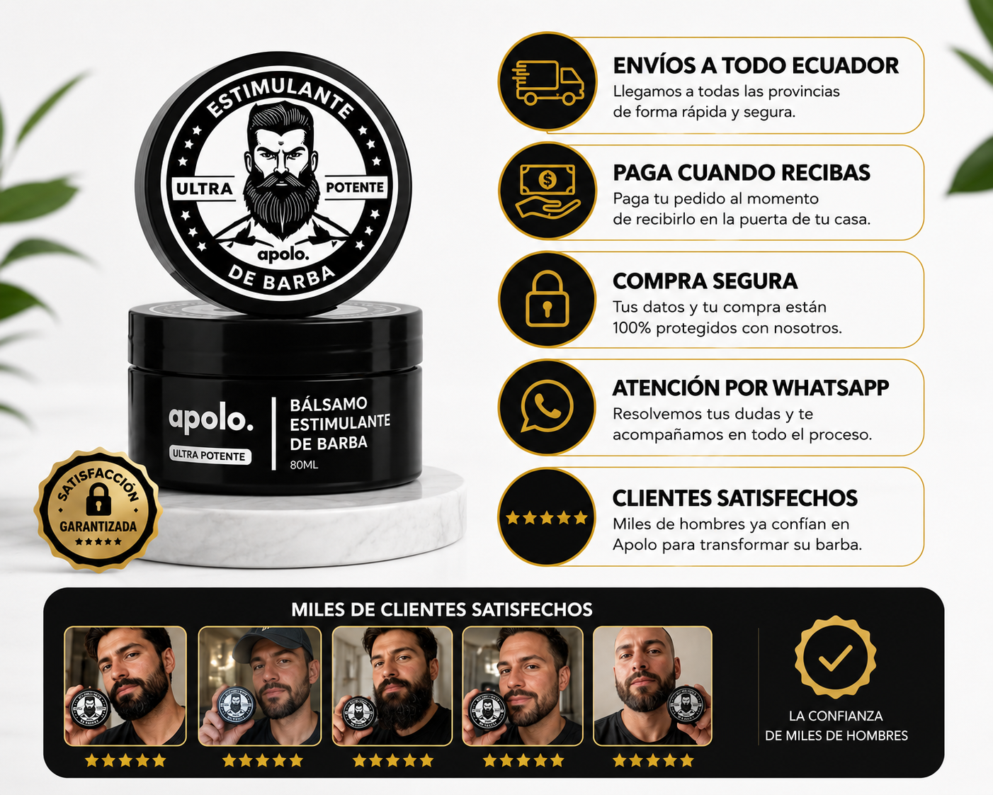 Bálsamo para Crecimiento de Barba Ultra Potente con Minoxidil 20% | 80mL