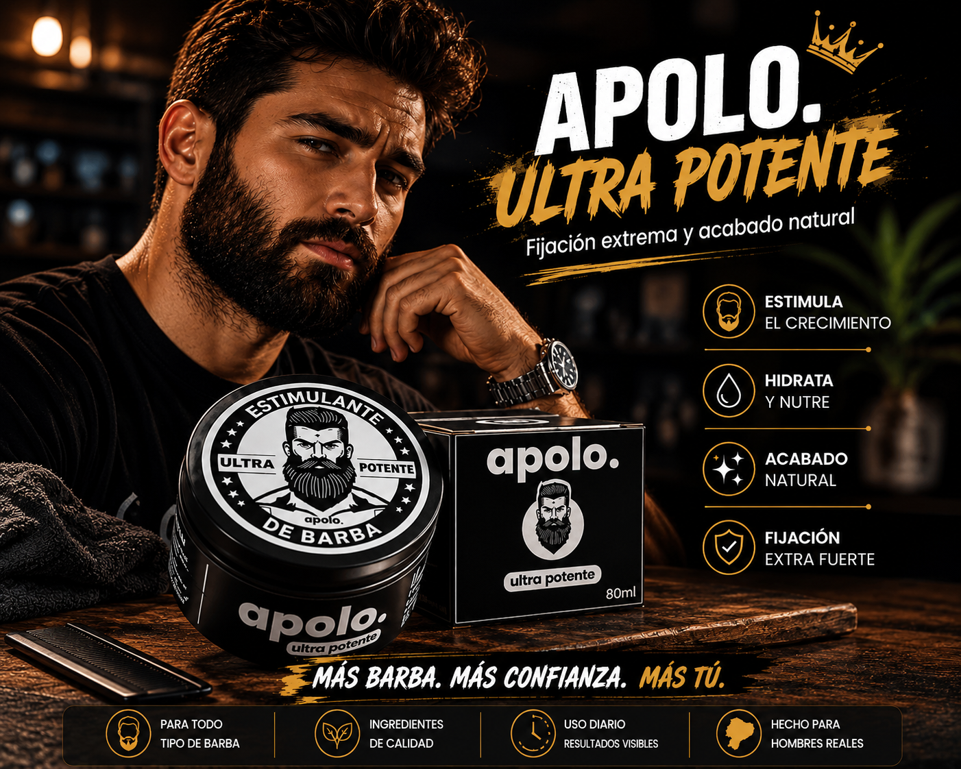 Bálsamo para Crecimiento de Barba Ultra Potente con Minoxidil 20% | 80mL