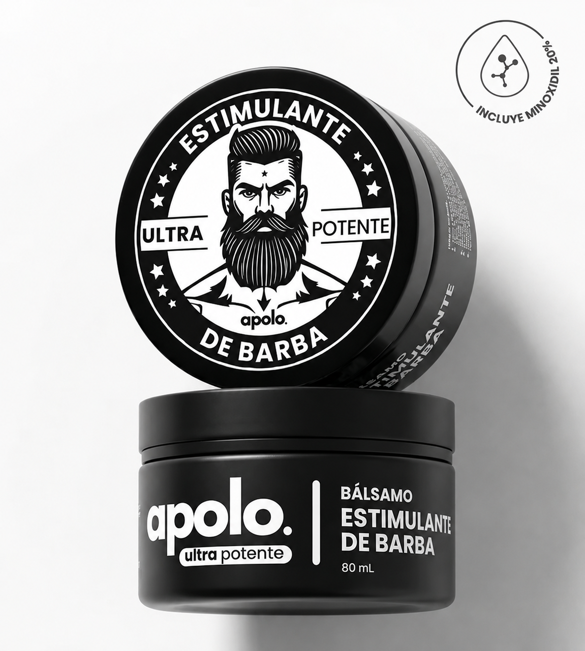 Bálsamo para Crecimiento de Barba Ultra Potente con Minoxidil 20% | 80mL